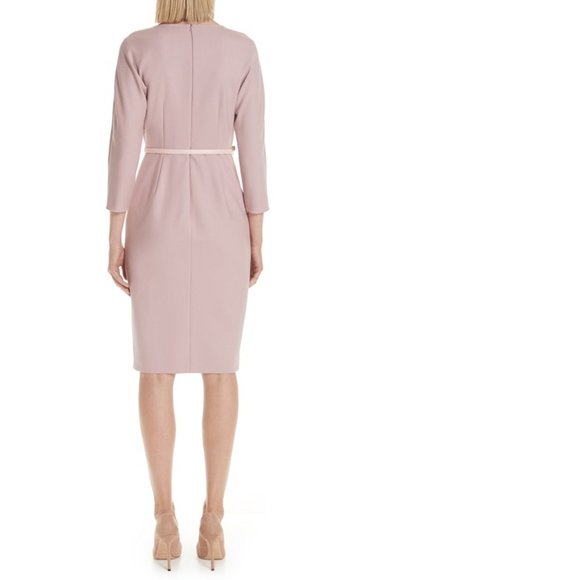 Max Mara Belted Stretch Wool Dress in Pink, NWT, Size 4 - Picture 6 of 16